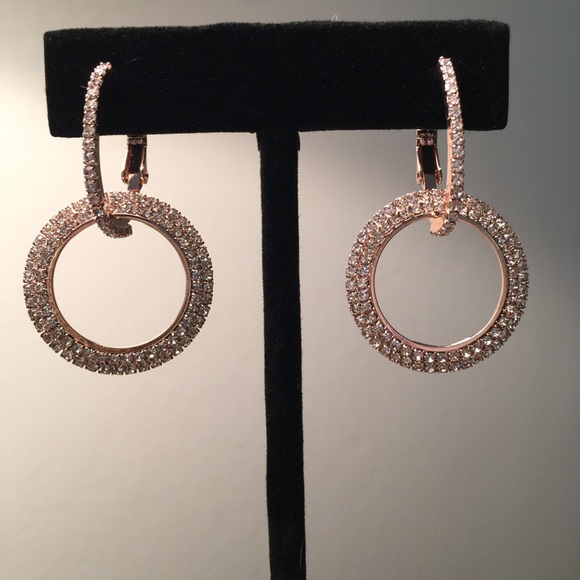 Round Rhinestone Earrings - Picture 5 of 6